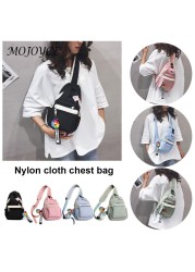 Women's Nylon Chest Bag Zipper Handbag Student Shoulder Causal Backpack For Women Student School Travel