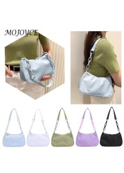 Solid Color Crescent Shape Shoulder Bag Elegant Women Large Casual Small Handbag Leisure Purse Bag for Women