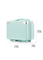 14 inch multifunction lady cosmetic bag travel hand luggage large capacity portable carry makeup bag professional suitcase