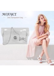 PVC Transparent Women Shoulder Bag Clear Handbag Jelly Small Phone Card Holder for Outdoor Shopping Traveling