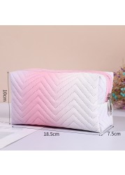 1PC Gradient Color PU Leather Cosmetic Bag For Women Zipper Travel Cosmetic Bag Large Female Waterproof Make Up Pouch Necessities