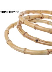 THINKTHENDO - Bamboo Round Handle, for Handmade Handbag, DIY Bag Accessories