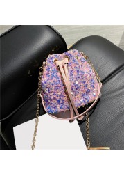 purses and handbags for women 2021 sequin chain bucket bags tote ladies shoulder bag girls crossbody bags for ladies