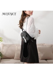 Women Backpacks Contrast Color Soft Handle PU Leather Small Shoulder Messenger Bag Daily Shopping Handbag