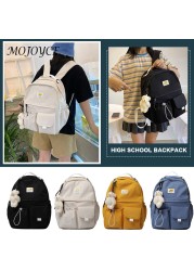 Fashionable single color nylon travel backpack large capacity female student daily shopping travel bag