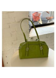 MBTI Casual Korean Style Women Shoulder Bag Fashion Solid PU Commuter Bag High Capacity Zipper Daily Bolso Mujer 2022 New Bags