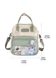 Cute Korean Style Small Backpack Women Girls Casual Nylon Messenger Bag Lightweight Zipper Cute School Bookbag Travel Bag