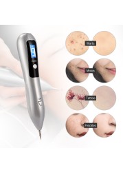 LCD Plasma Pen Laser Tattoo Mole Removal Device Rechargeable Face Care Skin Tag Removal Freckle Wart Dark Spot Remover