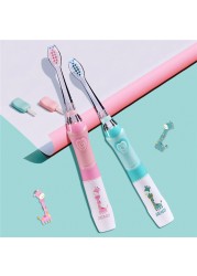 Seago Baby Sonic Electric Toothbrush Battery Powered Colorful LED Smart Timer Replaceable Toothbrush Dupont Brush Heads SG EK6