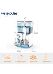 Waterpulse-Water Flosser V300G, Oral Irrigator 5 Pieces, Electric Cleaner, Oral Hygiene Dental Floss 800ml, Cleaning With Water