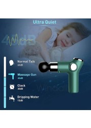 Mini LCD Massage Gun 32 Speed ​​Touch Screen Deep Tissue Percussion Muscle Massager Mini Fascial Gun Pain Relief Body Massage