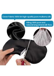 100% Natural Silk Sleeping Eye Patch Smooth Soft Sleeping Eye Mask with Adjustable Strap Blocks Light Eye Shade Cover Blindfold