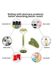 Guasha Natural Stone Facial Massage Jade Roller Gua Sha Massager Device Set For Body Spa Visage rouleau de massage rouleau visage