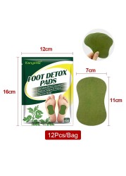 12pcs Wormwood Ginger Foot Detox Patch Relieve Stress Help Sleep Body Detox Cleansing Slimming Pads Body Detox Weight Loss