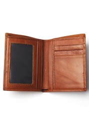 Genuine leather men's leather wallet, men's genuine leather wallet, delicate embossed horse design, foldable card holder