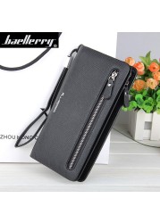 Women's Leather Wallet, Zipper Long Handbag, Casual, Solid Colors