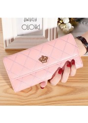 New Women Wallet Lady Clutch Leather Patterned Hasp Female Wallets Long Length Card Holder Phone Bag Money Coin Pocket Ladies Purses