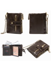 Smart Wallet GPS Record Bluetooth Free Shipping Engraving Gift Coin Purse Chain Genuine Leather Card Holders Men Zipper Clutch