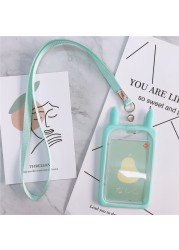 1pc Cute Kitten Rabbit High Quality Credit Card ID Holder Cute Cartoon Silicone Bus Card Case Key Holder Ring Luggage Tag Trinket