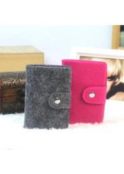 24 Slots Felt Wool Felt Women Men ID Credit Card Button Case Holder Wallet Organizer Gift Business Card ID Card Holder Wallet