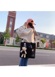 Women Canvas Handbags Female Shopping Bags Shoulder Bag Environmental Storage Bag Reusable Foldable Eco Grocery Bags Bolso