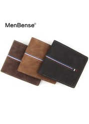 Men's fashion bag men's fashion retro hinge bronzing printing frosted multi card slot solid color leather business small wallet