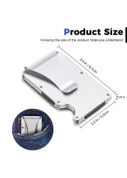 High Quality Rfid Metal Credit Card Holder for Men Women Slim Slider Simple Wallet Mini Wallet Mini Wallet 2021