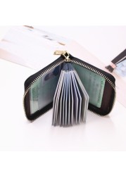 Women/Men Business Card Holder Wallet Case Red/Black/Grey/Yellow/Blue/Purple Credit Card Case 26 Bit Zipper Card Wallet