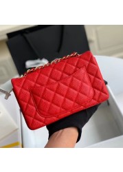 Classic cow and sheep leather bag ladies new net red fashion caviar bag trend wild luxury simple leather production high quality