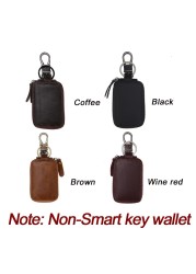 Smart Bluetooth Compatible Tracker Genuine Leather Wallet Keys Organizer Men Smart Car Holders Housekeeper Keychain Men