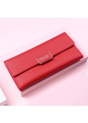 Women Long Wallets Luxury Girl PU Leather Money Pocket Phone Card Holder Female Bag Coin Purse Multi Card Stand Zipper Bag