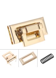 1PC Rectangle Shape Clasp Turn Lock Twist Lock DIY Leather Handbag Replacement Bag Hardware Accessories 4 Colors