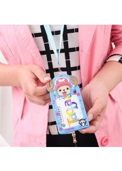 Cute Cartoon Bank Credit Card Holders Women Girl Silica Gel Neck Strap Wallet Card Bus ID ID Badge Lanyard