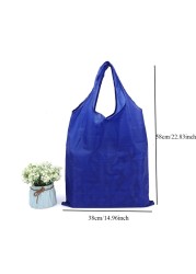 Pocket Square Eco-Friendly Shopping Bag Foldable Reusable Portable Shoulder Bag Handle Polyester for Travel Grocery