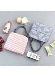 Functional Style Cooler Lunch Box Portable Insulated Canvas Lunch Handbag Thermal Food Picnic Lunch Bags For Women Kids