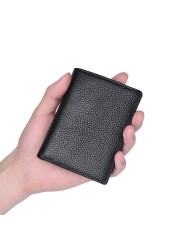 CHALLEN-Men's Wallet Card Holder,Men's Wallet with Coin Pocket,Vintage Faux Leather Short Wallet,Slim Soft Wallet