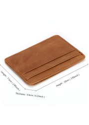 GENODERN Women and Man Genuine Leather Card Case Cowhide Slim Card Wallet Small Thin Card Package