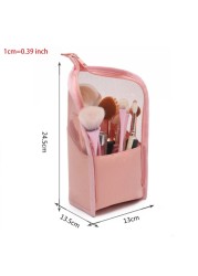 Travel Makeup Brush Bag Portable Cosmetic Brush Holder Organizer Waterproof Stand Makeup Brush Purse Zipper Cosmetic Bag