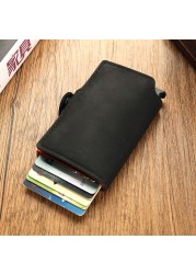 DIENQI Thin Luxury Leather Wallet Security Men Women Card Holder Wallet Ridge Wallets Small Purse Red Magic Wallet 2021 Walet