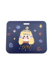 New Women Card Holder Lanyard ID Badge Card Holders Girls Cute Bear Bank Certificate Photocard Name Card Cover Female