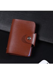 Fashion PU Leather 24 Bit ID Card Holder Multifunctional Business Bank Card Case Men Women Credit Passport RFID Wallet Bag Wallet