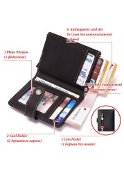 Short RFID Men Thin Bank Wallets Credit Card Holder Slim Male Nut Zipper Hasp Purse Genuine Leather Passport Travel Bags