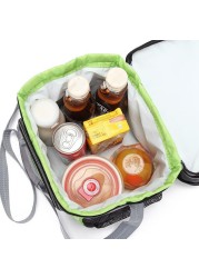 Double layer ice pack waterproof and leak-proof insulation bag multifunctional nylon cloth portable lunch bag fresh lunch box