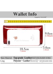 Genuine Leather Long Wallet With Magnetic Closure For Women Free Gift Fashion Wallet