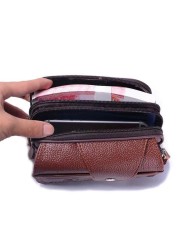 Pu Vintage Waist Pack Multifunction Phone Coin Waist Bag Vintage Unisex Belt Outdoor Small Purse Men Women