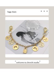 Chen Shi light luxury decorative chain bag high-grade versatile hand-hanging accessories short chain belt chain gold metal