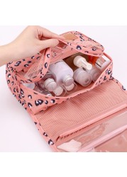 Women Travel Bath Make Up Bag Ladies Waterproof Hanging Cosmetic Bags Female Zipper Essential Toiletry Bag Travel Organizer