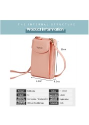 Small Crossbody Small Cell Mobile Phone Girl PU Leather Handbag Shoulder Bag Pouch Purse Purse Women Zipper Flap Phone Bag