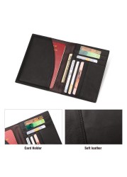 Genuine Leather Slim Passport Case With RFID Lock & Travel ID Card Holder