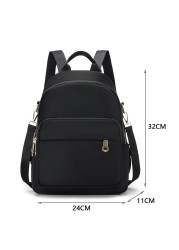 Casual Nylon Women Backpack Fashion Solid Color Anti-theft Women Bagpack Stusents School Bags Female Large Capacity Backpack